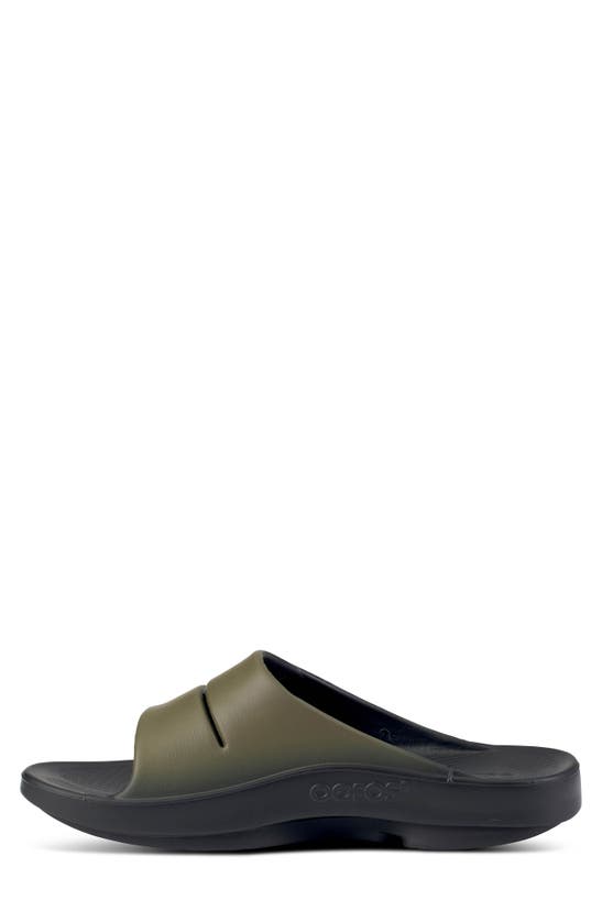 Shop Oofos Gender Inclusive Ooahh Sport Slide Sandal In Tactical Green