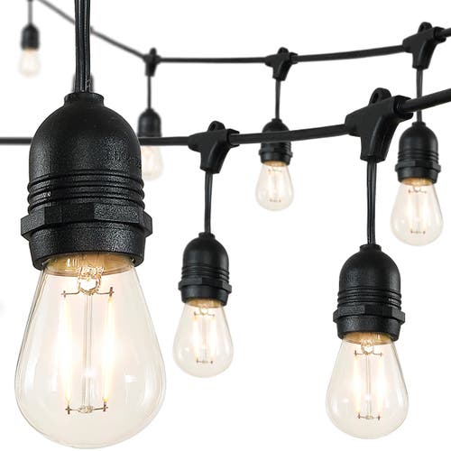 Shop Jonathan Y 15-light Indoor/outdoor Rustic Industrial Led S14 Edison Buld String Lights In Black