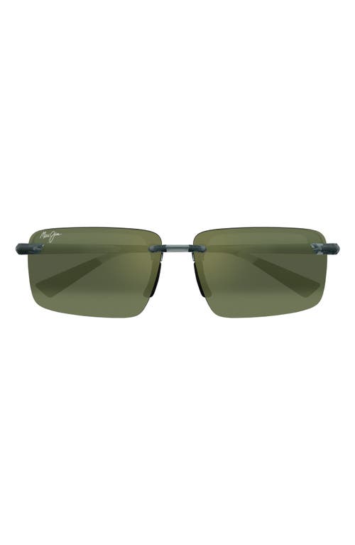 Maui Jim Rectangle-frame Sunglasses In Green/maui