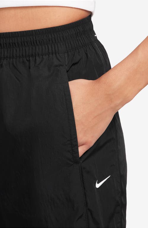 Nike Windrunner Water Repellent High Waist Woven Pants In Black/ White