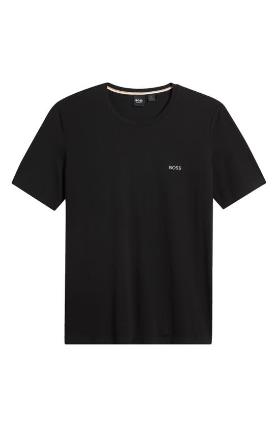 Hugo Boss Tee Mens Stretch Cotton T-shirt With Contrast Logo Nos In Black