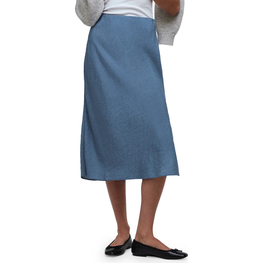 Madewell Crinkled Satin Slip Skirt In Curfew