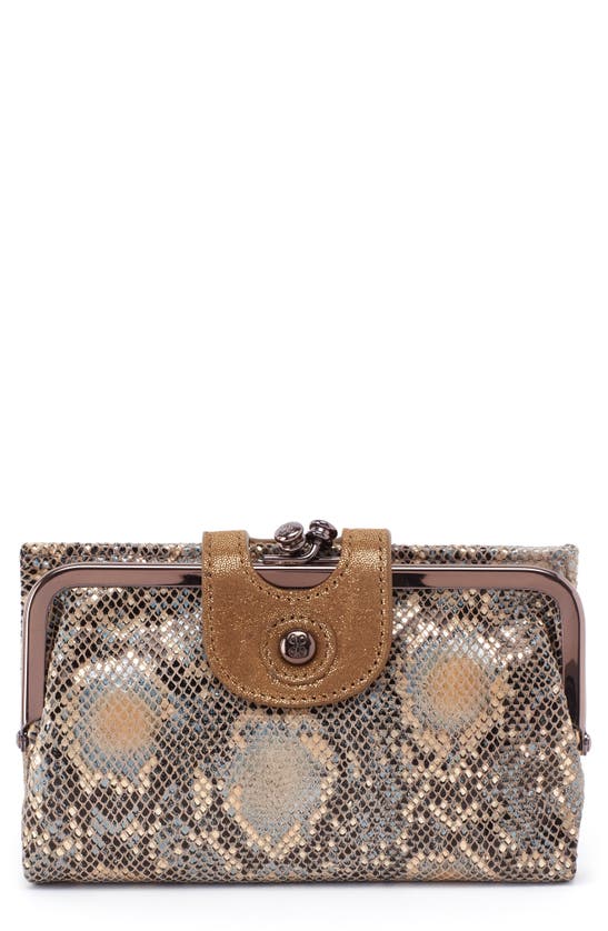 Hobo 'alice' Leather Wallet In Metal Snake