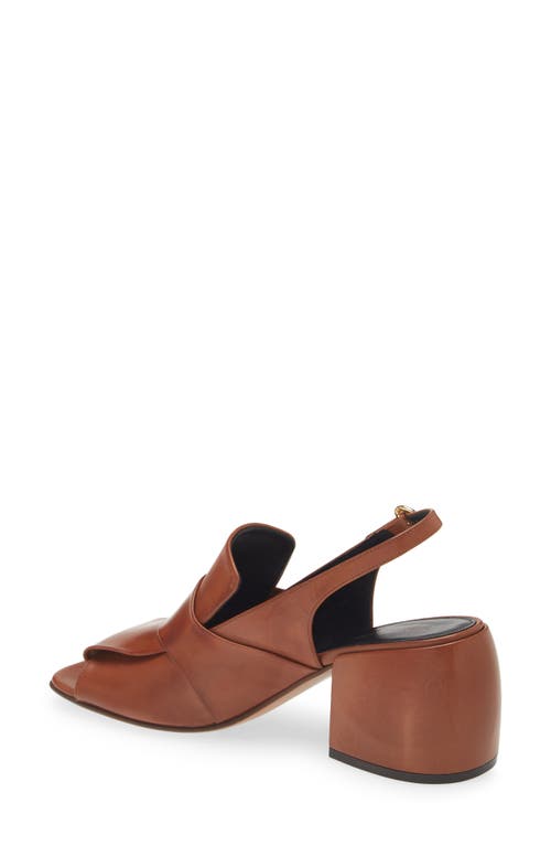 Shop Dries Van Noten Block Heel Slingback Sandal In Tan