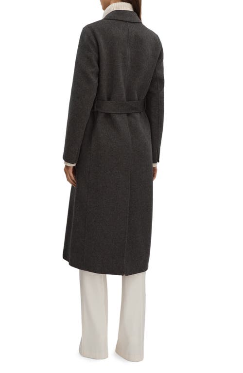 Shop Reiss Arla Double Breasted Wool Blend Coat In Charcoal