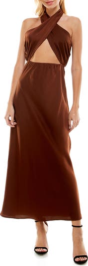 Cross Front Halter Dress