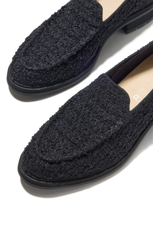 Rothys The Driver In Black/neutral In Black Bouclé