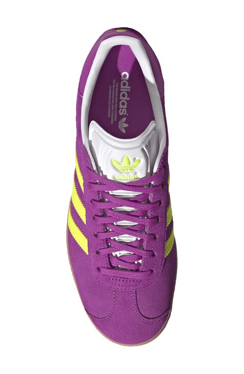 Shop Adidas Originals Adidas Gazelle Sneaker In Purple/yellow/off White