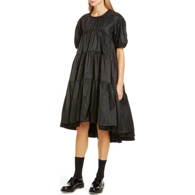 Cecilie Bahnsen Esmie Tiered Puff Sleeve Dress, US / 10 UK - Black
