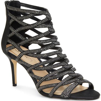 Imagine Vince Camuto Paven Crystal Cage Sandal- Metallic