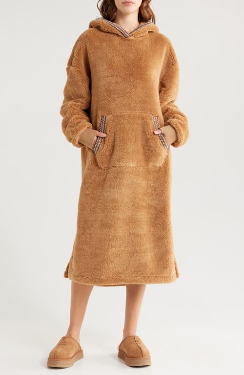 Shop Ugg(r) Long Fleece Hoodie In Chestnut