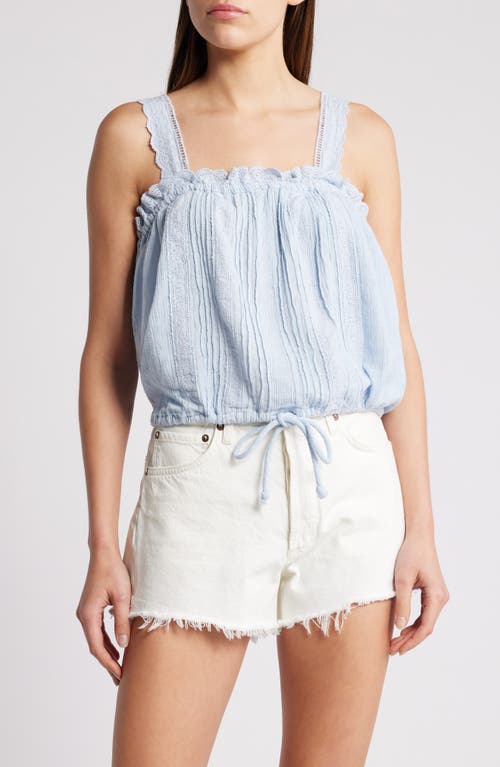 Free People Because of You Cotton & Linen Drawstring Waist Camisole at Nordstrom,