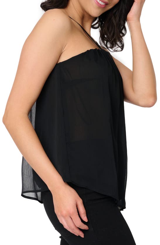Gibsonlook Halter Neck Chiffon Tank Top In Black