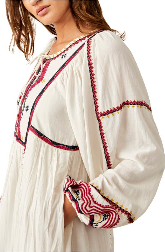 Shop Free People Sweet Escape Long Sleeve Maxi Dress In White Combo