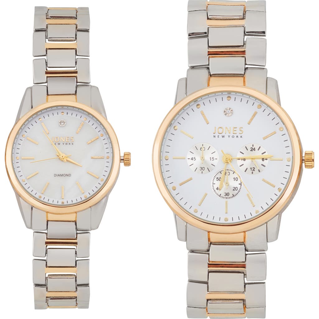 Jones New York Two-piece Diamond Accent Bracelet Watch His & Hers Set In Gold/silver