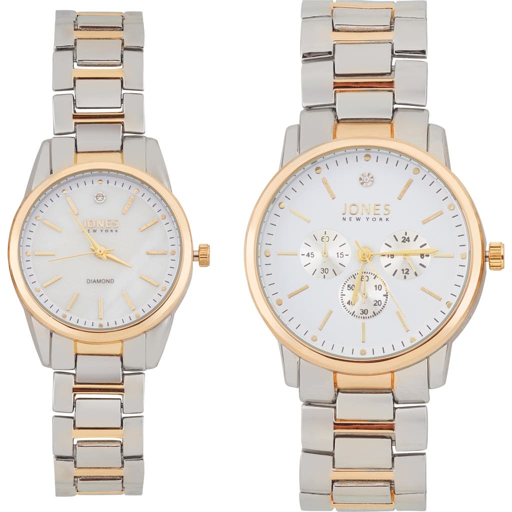 Jones New York Two-piece Diamond Accent Bracelet Watch His & Hers Set In Gold