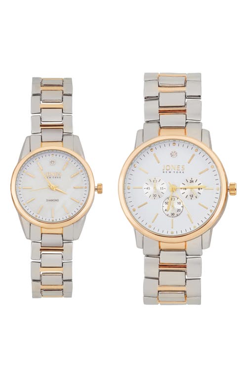 Shop Jones New York Two-piece Diamond Accent Bracelet Watch His & Hers Set In Gold/silver