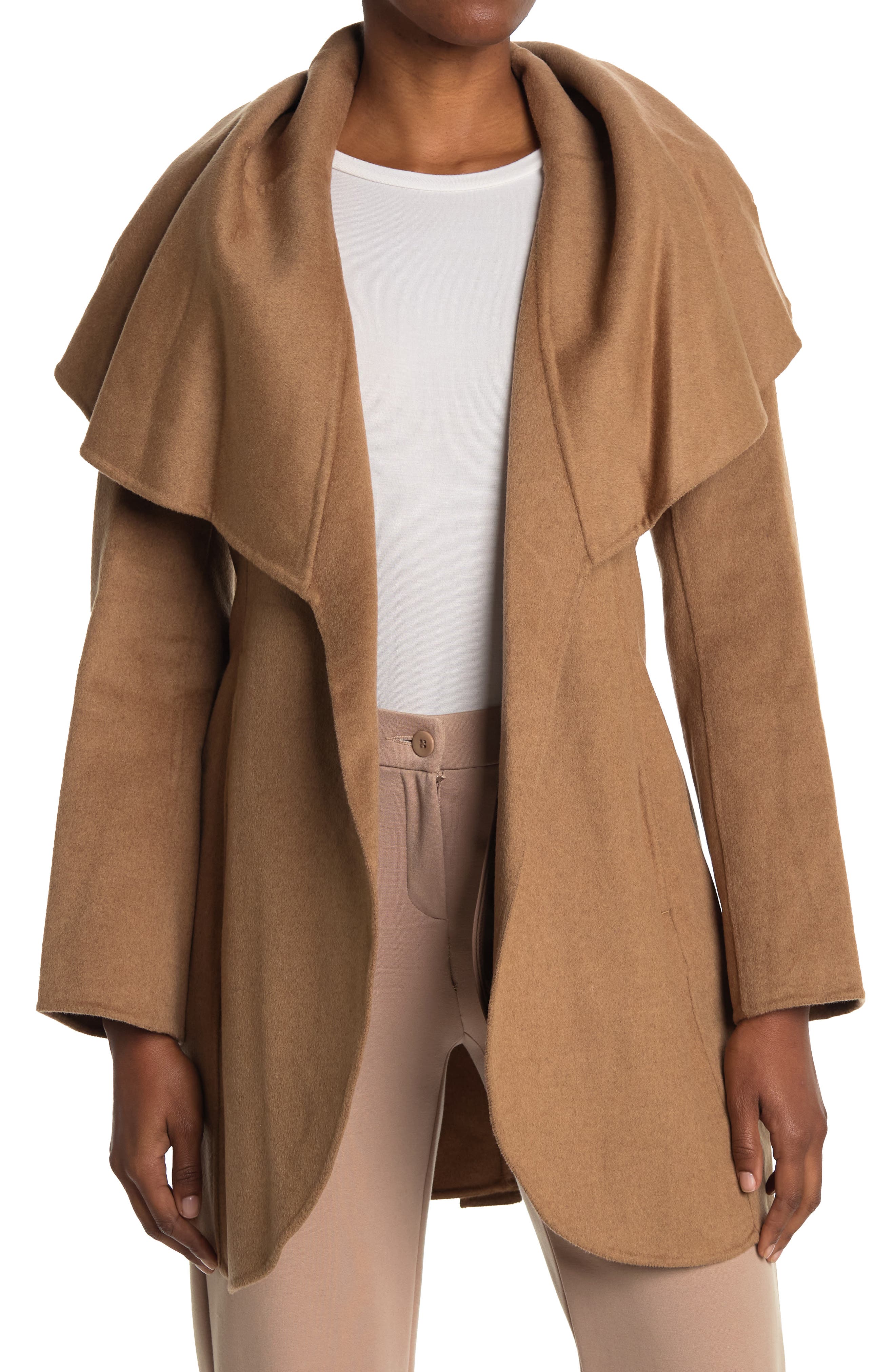 tahari marilyn shawl collar coat