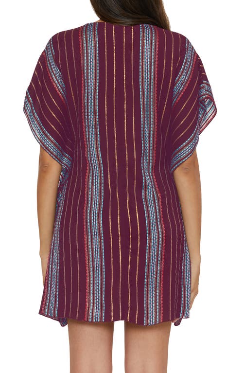 Shop Becca Radiance Woven Cover-up Tunic In Aubergine Multi