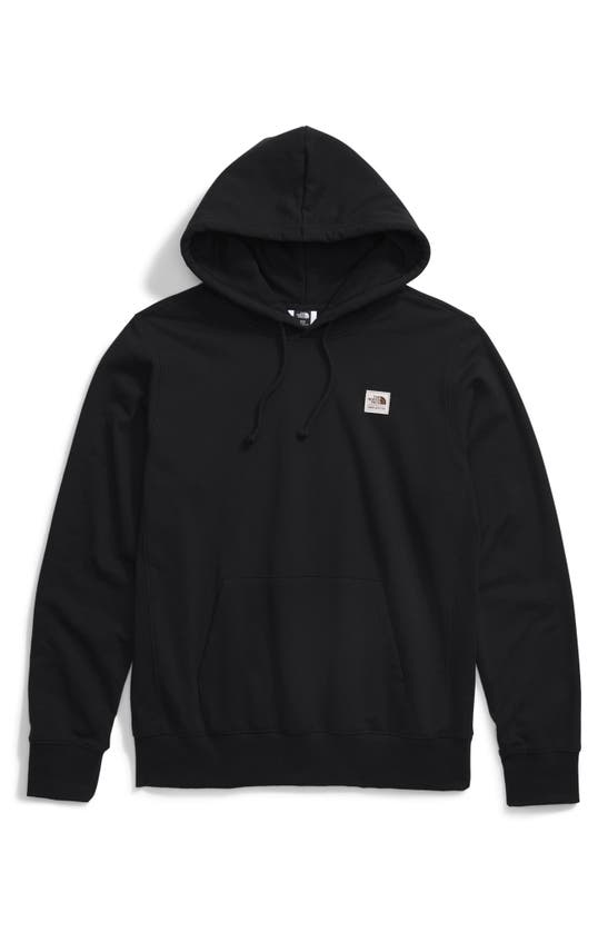 Shop The North Face Heritage Patch Recycled Cotton Blend Hoodie In Tnf Black/ Tnf White