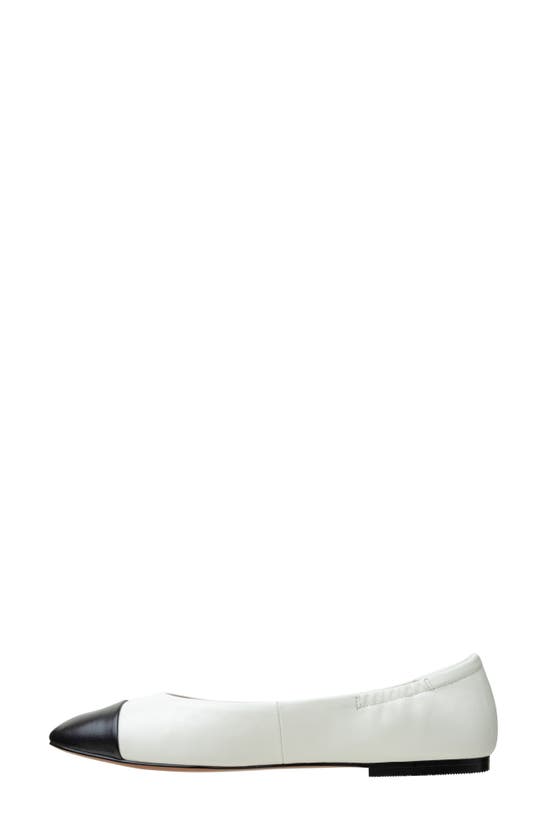 Linea Paolo Nolan Cap Toe Ballet Flat In Eggshell/black