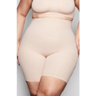 Plus Size Skims Sculpting Seamless Mid Shorts, X/3X - Beige
