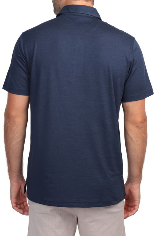 Tailorbyrd Mélange Mesh Performance Polo In Navy