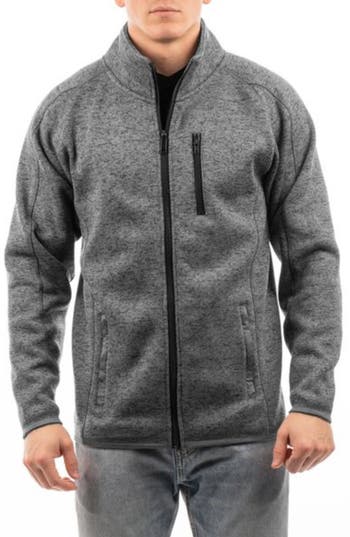 Burnside Knit Sweater Jacket In Heather Charcoal