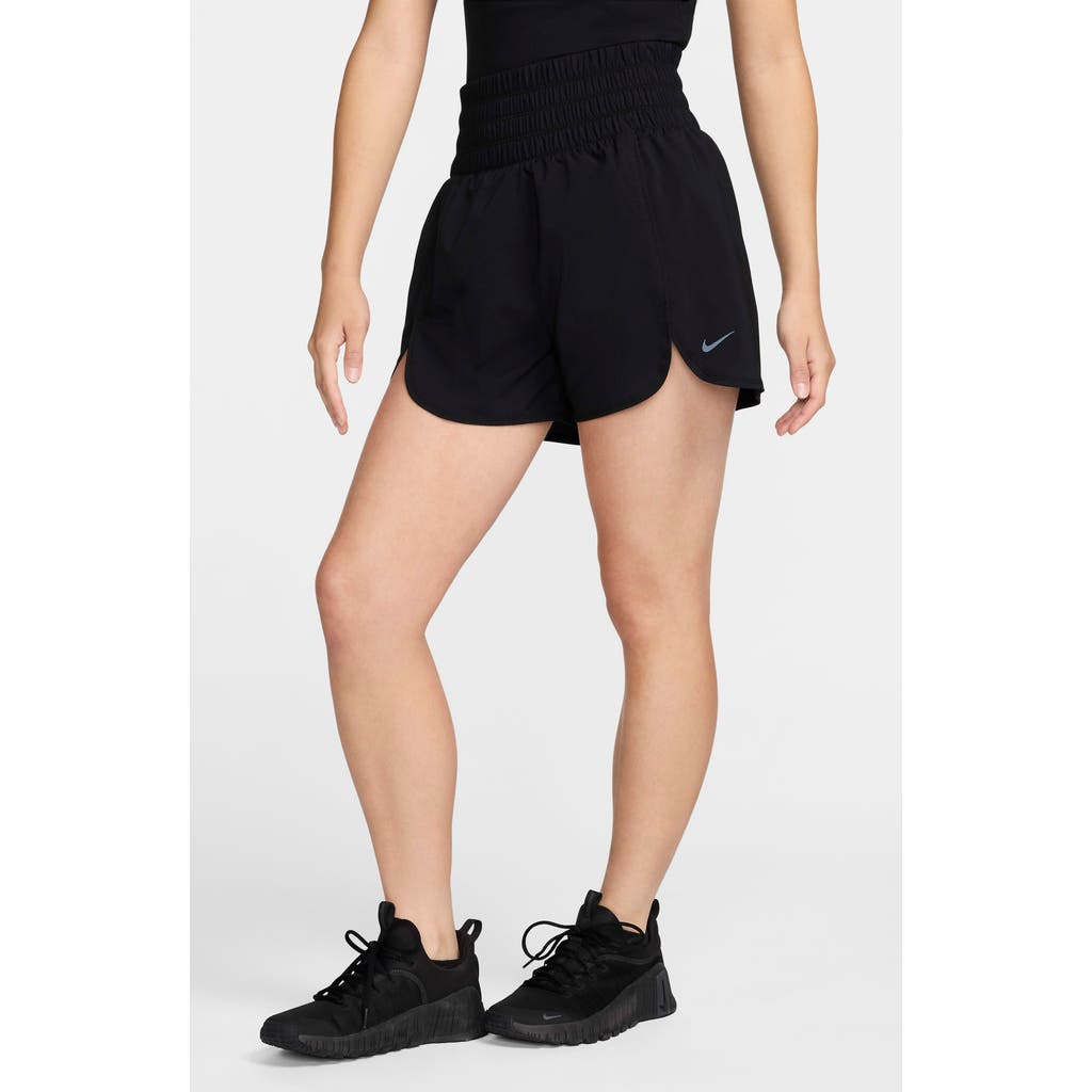 Nike Women's One Dri-fit Ultra High-waisted Brief-lined Shorts In Black/cool Grey