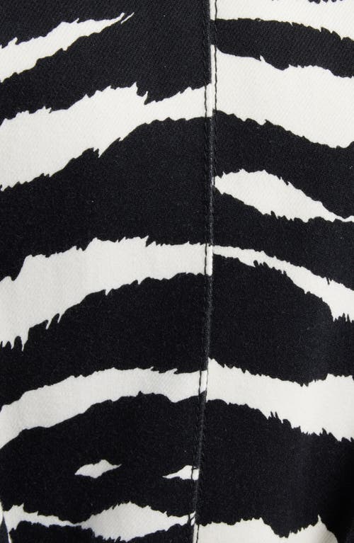 Shop Alaïa Animal Print Denim Trench Coat In Noir/blanc