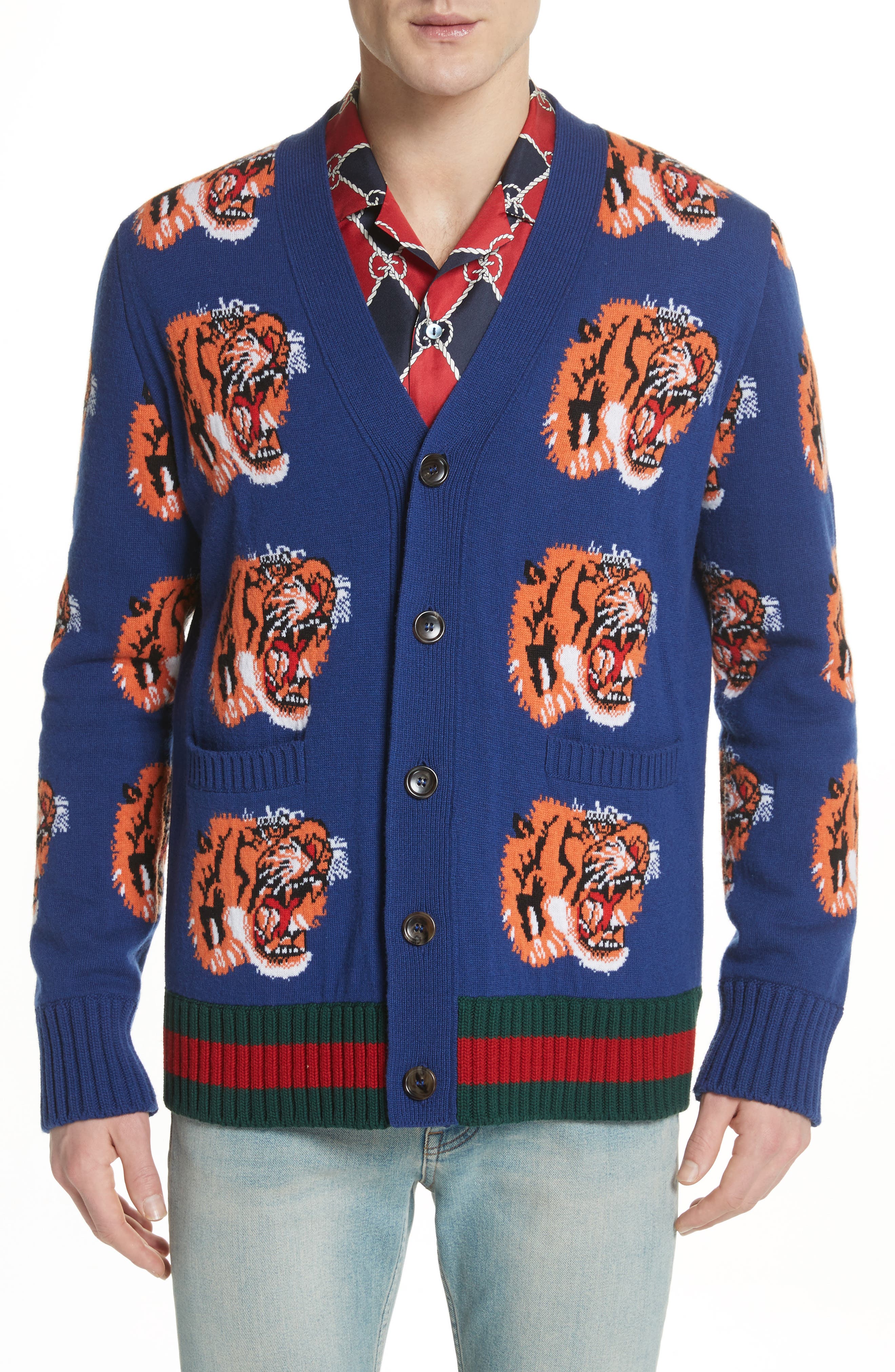 gucci tiger head sweater