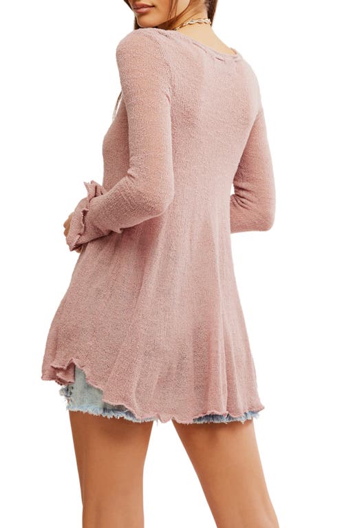 Shop Free People Long Sleeve Tunic Sweater In Pale Mauve