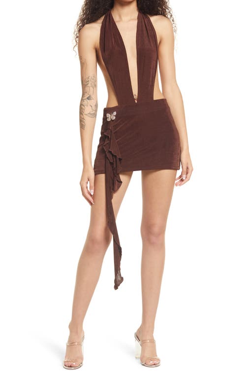 The Butterfly Minidress in Chocolate