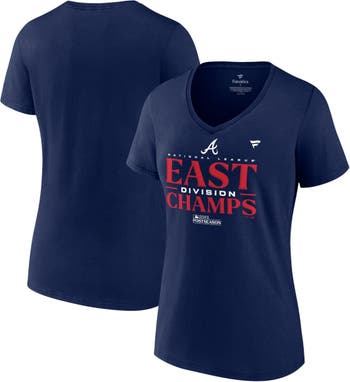 PROFILE Women's Fanatics Branded Navy Atlanta Braves 2023 NL East Division  Champions Locker Room Plus Size V-Neck T-Shirt