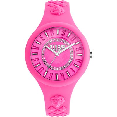 Versus By Versace Fire Island Silicone Strap Watch,