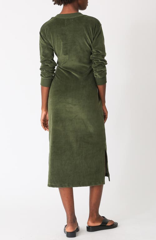 Shop Electric & Rose Linden Tie Waist Long Sleeve Midi Dress In Hunter