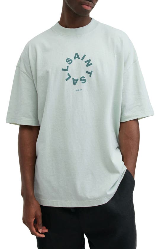 Shop Allsaints Tierra Logo Graphic T-shirt In Aquatic Blue