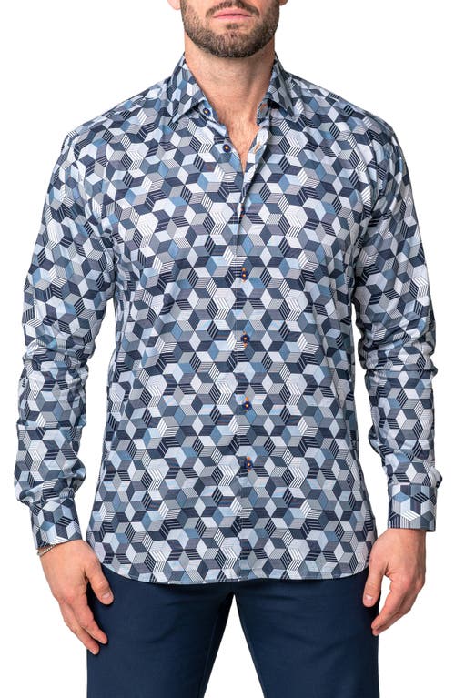 Maceoo Fibonacci Future Cotton Button-Up Shirt in Grey