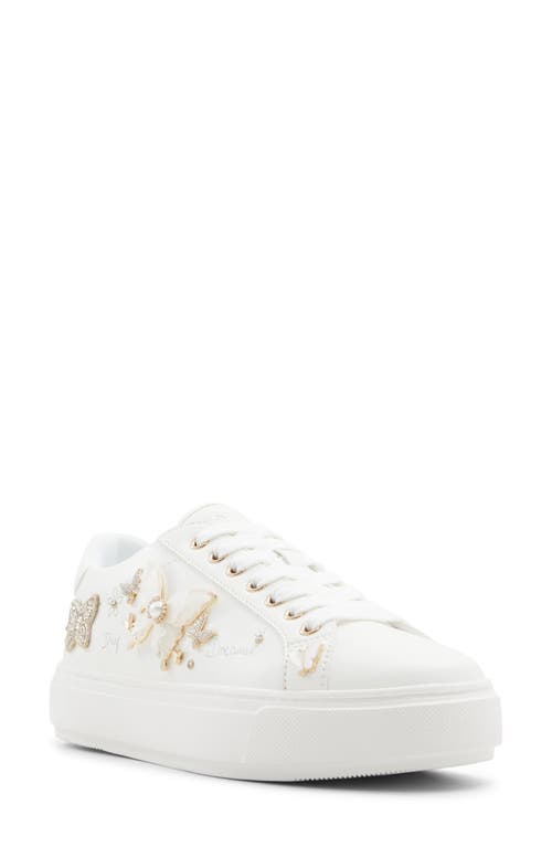 Aldo Pearlwing Platform Sneaker In White