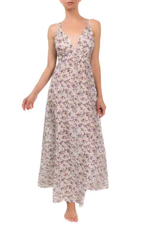 Everyday Ritual Hazel Floral Print Cutout Sleeveless Nightgown Meadow at Nordstrom,
