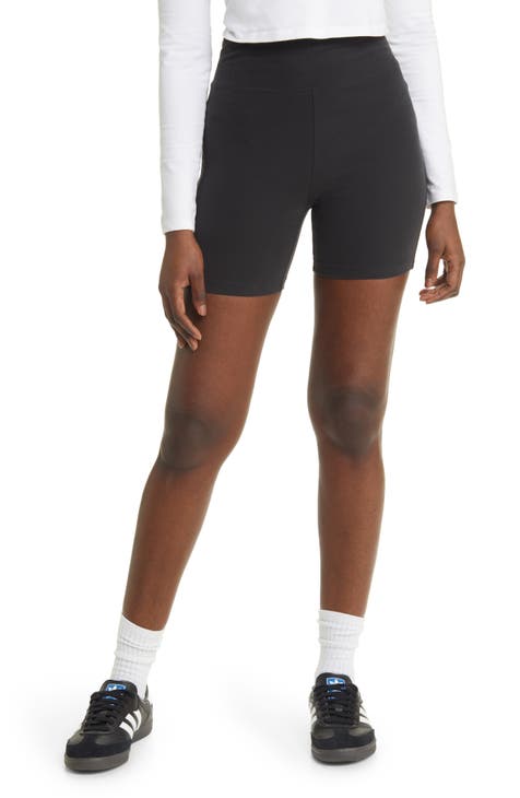 PETITE Tummy Control Rib-knit Biker Shorts