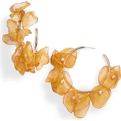 Stella + Ruby Chiffon Petal Hoop Earrings