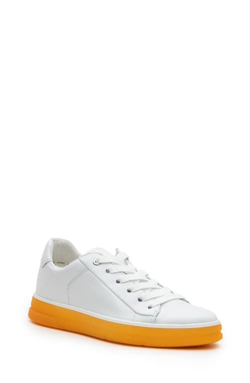 ara Forsyth Sneaker in White Cervocalf W/Orange Sole