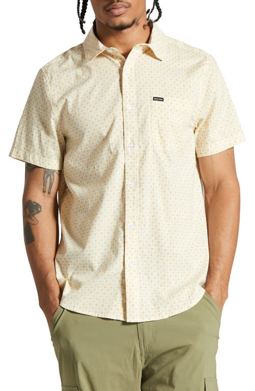 Brixton Charter Classic Fit Short Sleeve Button-Up Shirt Whitecap Micro at Nordstrom,