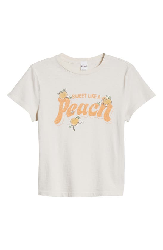Shop Re/done Peach Cotton Graphic T-shirt In Vintage White