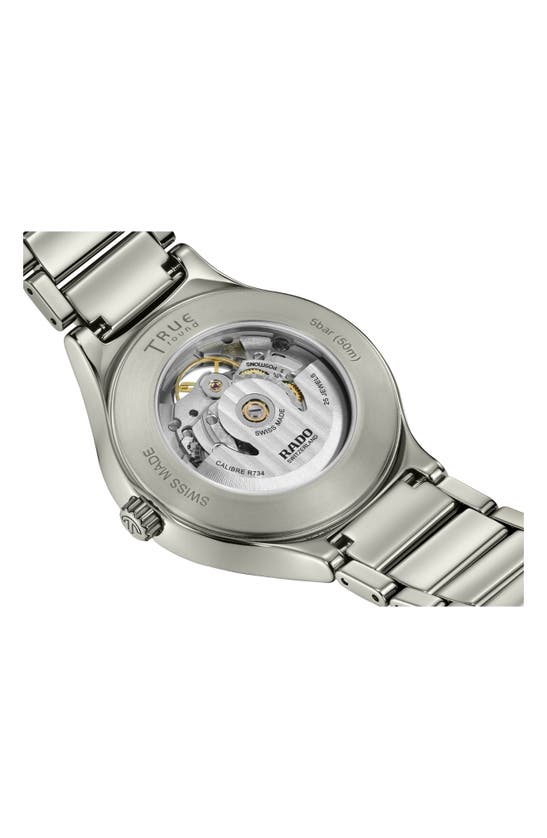 Rado True Round Automatic Open Heart Bracelet Watch, 40mm In Grey