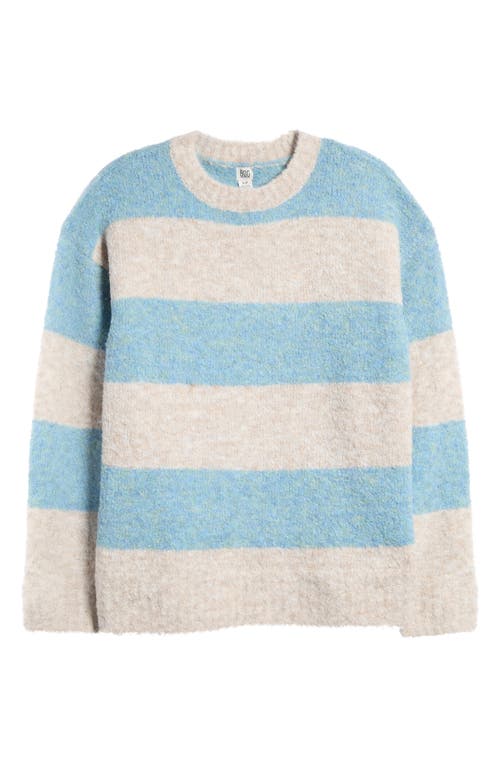 Shop Bdg Urban Outfitters Stripe Bouclé Sweater In Ecru/blue