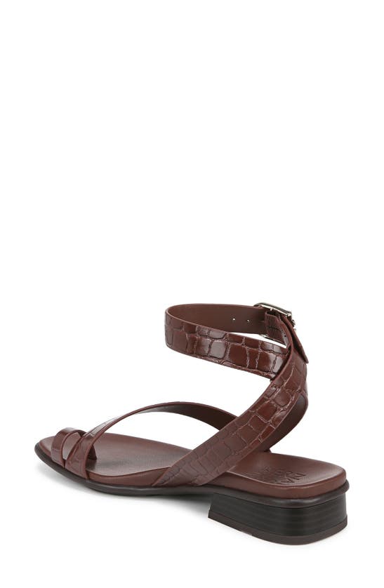 Naturalizer Birch Ankle Strap Sandals In Cappuccino Croco Faux Leather