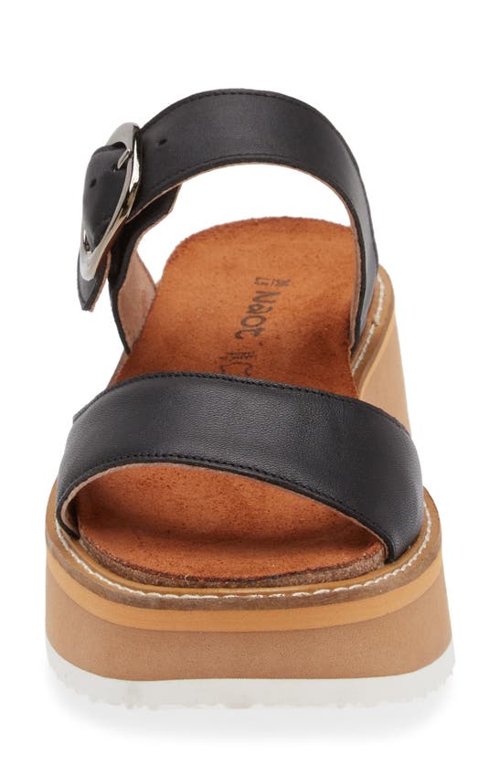 Naot Halvah Platform Wedge Sandal In Soft Black Leather