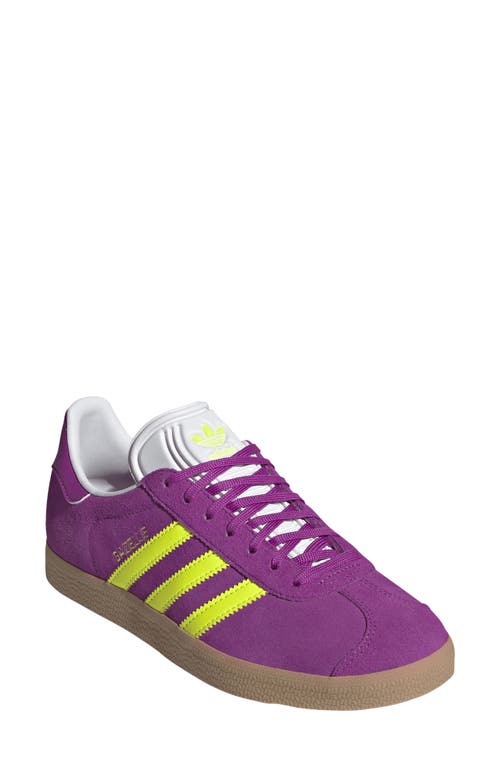 Shop Adidas Originals Adidas Gazelle Sneaker In Purple/yellow/off White